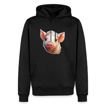 Porcelet - Sweat à capuche Premium bio Homme - noir - Devant - Nico (187cm)