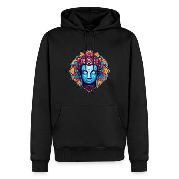 BuddhaBliss - Männer Premium Bio Hoodie - Schwarz - Vorne - Nico (187cm)