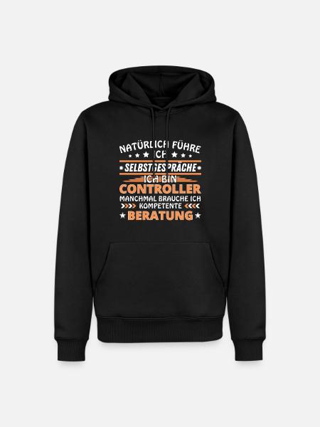 Ich führe Selbstgespräche - Controller Edition - Männer Premium Bio Hoodie - Schwarz