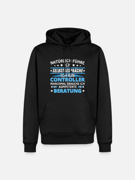 Ich führe Selbstgespräche - Controller Edition - Männer Premium Bio Hoodie - Schwarz