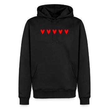 FÊTE DES MÈRES. BONNE FÊTE - Sweat à capuche Premium bio Homme - noir - Devant - Nico (187cm)