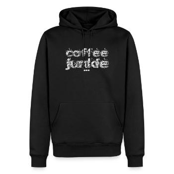 coffee junkie white - Männer Premium Bio Hoodie - Schwarz - Vorne - Nico (187cm)