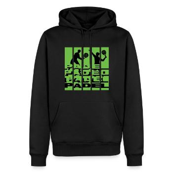 Padel tennis Padel Padel joueur de tennis « padel-merch » - Sweat à capuche Premium bio Homme - noir - Devant - Nico (187cm)
