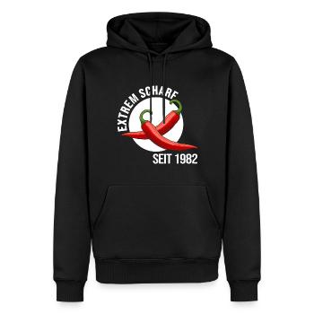 1982 Anniversaire Extremely Hot Party - Sweat à capuche Premium bio Homme - noir - Devant - Nico (187cm)