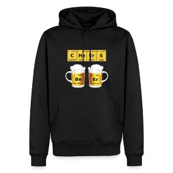 Tableau périodique de la bière - Sweat à capuche Premium bio Homme - noir - Devant - Nico (187cm)