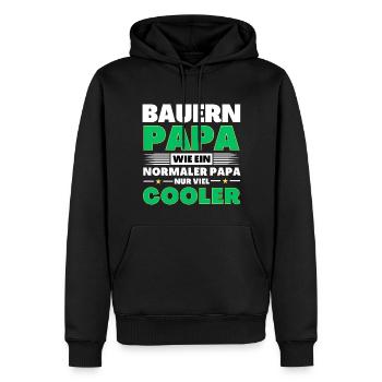 Bauern Papa wie ein normaler nur viel cooler - Männer Premium Bio Hoodie - Schwarz - Vorne - Nico (187cm)