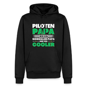 Piloten Papa wie ein normaler nur viel cooler - Männer Premium Bio Hoodie - Schwarz - Vorne - Nico (187cm)