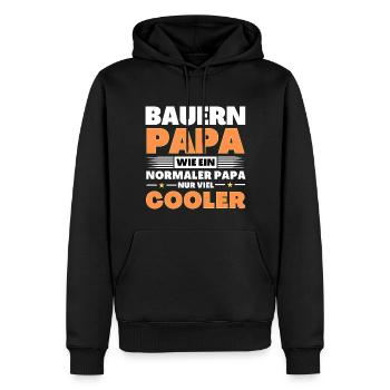 Bauern Papa wie ein normaler nur viel cooler - Männer Premium Bio Hoodie - Schwarz - Vorne - Nico (187cm)
