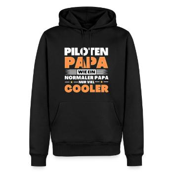 Piloten Papa wie ein normaler nur viel cooler - Männer Premium Bio Hoodie - Schwarz - Vorne - Nico (187cm)
