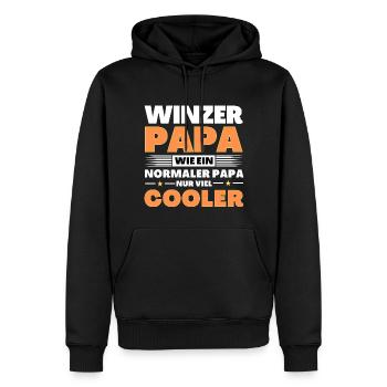 Winzer Papa wie ein normaler nur viel cooler - Männer Premium Bio Hoodie - Schwarz - Vorne - Nico (187cm)