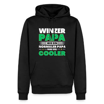 Winzer Papa wie ein normaler nur viel cooler - Männer Premium Bio Hoodie - Schwarz - Vorne - Nico (187cm)