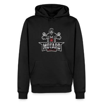 Motard for life - Sweat à capuche Premium bio Homme - noir - Devant - Nico (187cm)