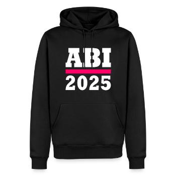Abi 2025 - Männer Premium Bio Hoodie - Schwarz - Vorne - Nico (187cm)