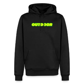 OUTDOOR - Männer Premium Bio Hoodie - Schwarz - Vorne - Nico (187cm)