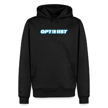 optimist - Men’s Premium Organic Hoodie - black - Front - Nico (187cm)