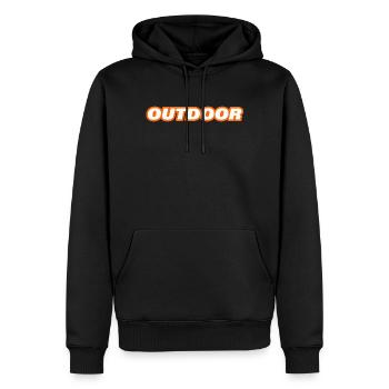 OUTDOOR - Männer Premium Bio Hoodie - Schwarz - Vorne - Nico (187cm)