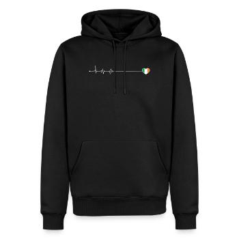 Drapeau Heartbeat ireland - Sweat à capuche Premium bio Homme - noir - Devant - Nico (187cm)