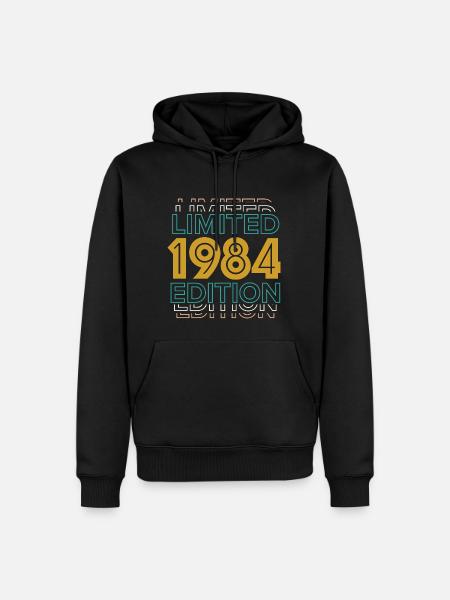 1984 Limited Edition Birthday Design - Men’s Premium Organic Hoodie - black