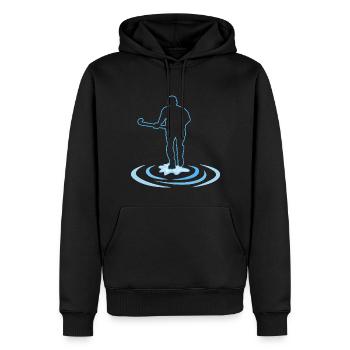 Hockey sur gazon Joueur de hockey sur gazon Temps mort hockey - Sweat à capuche Premium bio Homme - noir - Devant - Nico (187cm)