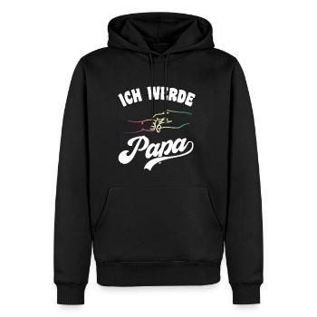 Ich werde Papa Vater Väter Vatertag - Männer Premium Bio Hoodie - Schwarz - Vorne - Nico (187cm)