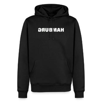 HAMBOURG - Sweat à capuche Premium bio Homme - noir - Devant - Nico (187cm)