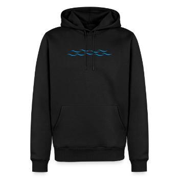 Wellen - Männer Premium Bio Hoodie - Schwarz - Vorne - Nico (187cm)