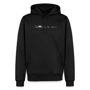 Heartbeat drapeau de la Bulgarie - Sweat à capuche Premium bio Homme - noir - Devant - Nico (187cm)