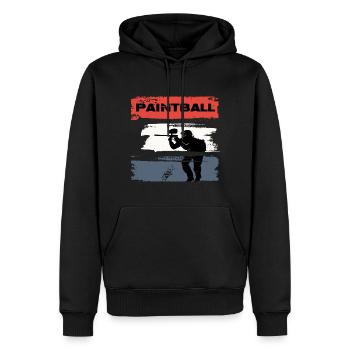 paintball gotcha paintballspieler "retro-paint" - Männer Premium Bio Hoodie - Schwarz - Vorne - Nico (187cm)