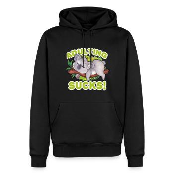 "Adulting Sucks" Lustiger Koala schläft lieber - Männer Premium Bio Hoodie - Schwarz - Vorne - Nico (187cm)