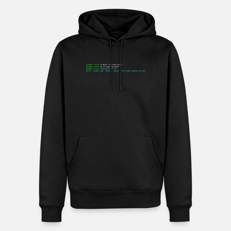 terminal linux - Sweat à capuche Premium bio Homme - noir