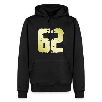 62 Nombre Vintage - Sweat à capuche Premium bio Homme - noir - Devant - Nico (187cm)
