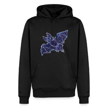 Mystische Fledermaus aus Sternen Sternzeichen - Männer Premium Bio Hoodie - Schwarz - Vorne - Nico (187cm)