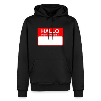 Mein Name ist Namensschild - Männer Premium Bio Hoodie - Schwarz - Vorne - Nico (187cm)