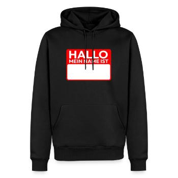 Mein Name ist Namensschild - Männer Premium Bio Hoodie - Schwarz - Vorne - Nico (187cm)
