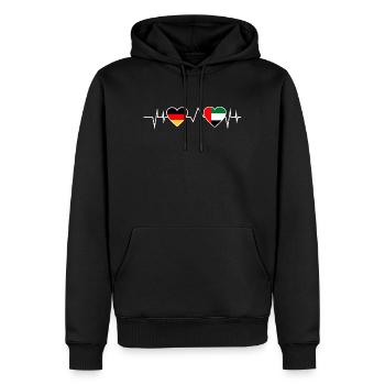 Deutschland Dubai Herzschlag Geschenk - Männer Premium Bio Hoodie - Schwarz - Vorne - Nico (187cm)