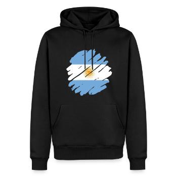 Argentine Drapeau Amérique du Sud Drapeau argentin - Sweat à capuche Premium bio Homme - noir - Devant - Nico (187cm)