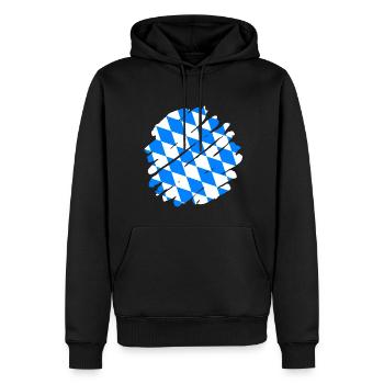 Drapeau bavarois d’occasion Look Drapeau bavarois Vintage - Sweat à capuche Premium bio Homme - noir - Devant - Nico (187cm)
