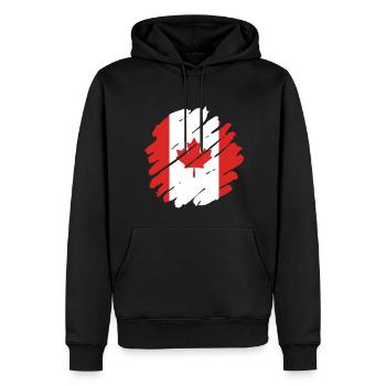 Drapeau du Canada Feuille d’érable Drapeau canadien Canada - Sweat à capuche Premium bio Homme - noir - Devant - Nico (187cm)