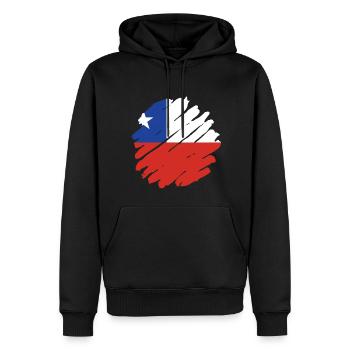 Chili Drapeau Amérique du Sud Drapeau Chili Vintage - Sweat à capuche Premium bio Homme - noir - Devant - Nico (187cm)