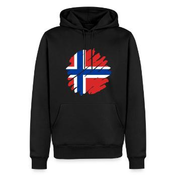 Norvège Drapeau Scandinavie Drapeau norvégien - Sweat à capuche Premium bio Homme - noir - Devant - Nico (187cm)