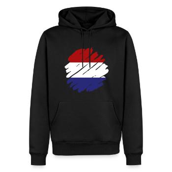 Pays-Bas Drapeau Hollande Drapeau néerlandais - Sweat à capuche Premium bio Homme - noir - Devant - Nico (187cm)