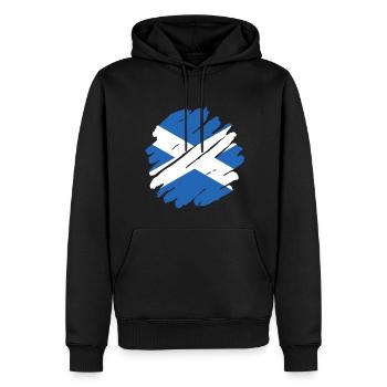 Drapeau écossais Drapeau écossais Alba GB Royaume-Uni - Sweat à capuche Premium bio Homme - noir - Devant - Nico (187cm)
