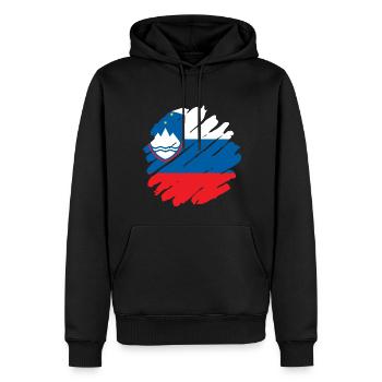 Slowenien Flagge Balkan Slowenische Fahne Vintage - Männer Premium Bio Hoodie - Schwarz - Vorne - Nico (187cm)