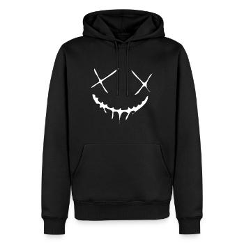 Scary Smile Face - White Edition - Men’s Premium Organic Hoodie - black - Front - Nico (187cm)