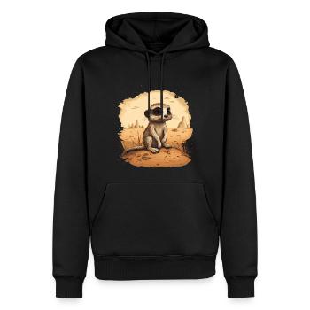 Erdmännchen Baby Mangusten - Männer Premium Bio Hoodie - Schwarz - Vorne - Nico (187cm)