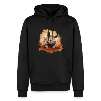 Baby Nashorn Rhino Rhinozeros - Männer Premium Bio Hoodie - Schwarz - Vorne - Nico (187cm)