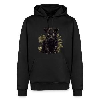 Schwarzer Baby Jaguar Wildkatze Afrika Wildnis - Männer Premium Bio Hoodie - Schwarz - Vorne - Nico (187cm)