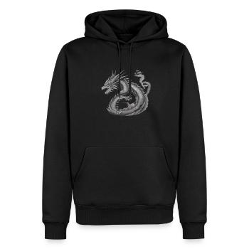 Japanischer Drache Japan Drachenmotiv - Männer Premium Bio Hoodie - Schwarz - Vorne - Nico (187cm)