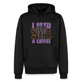 Par Catfee - Sweat à capuche Premium bio Homme - noir - Devant - Nico (187cm)