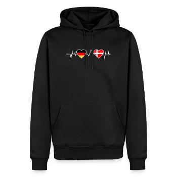 Däne Deutscher Heruschlag Deutschland Dänemark - Männer Premium Bio Hoodie - Schwarz - Vorne - Nico (187cm)